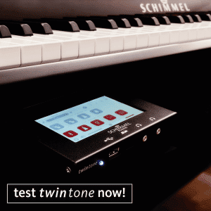 Piano keyboard with Twintone control module